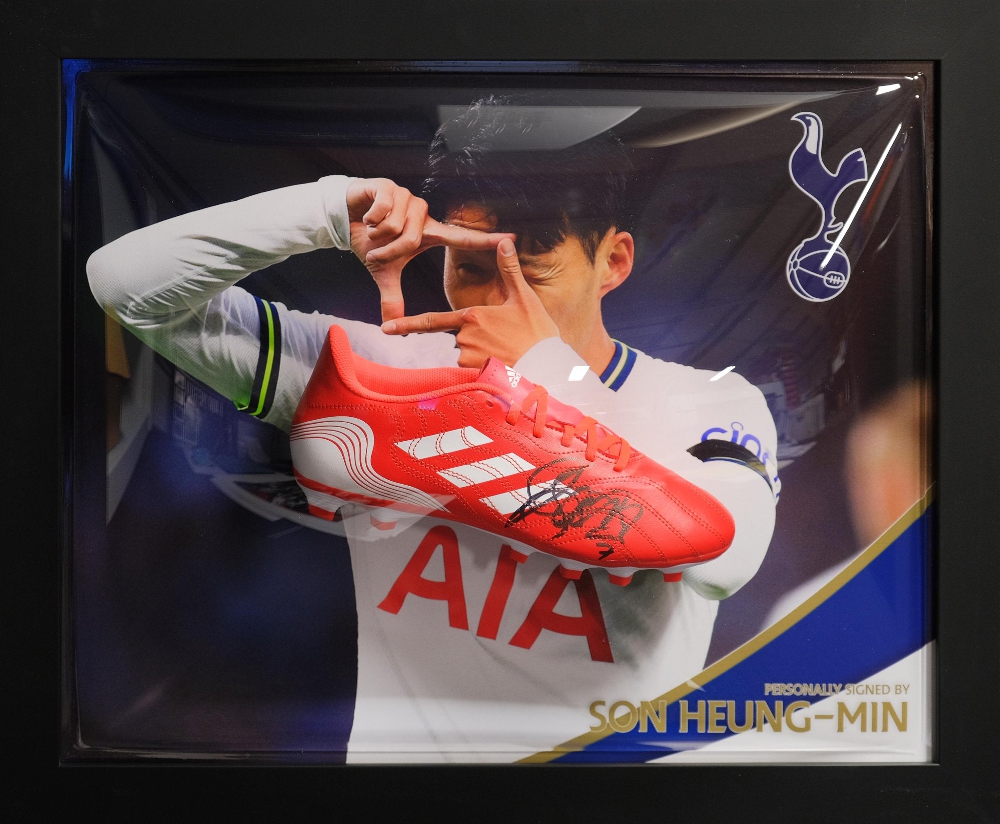 Son Heung-Min Signed Tottenham Hotspur Boot Framed Display - Memorabilia Framers Shop